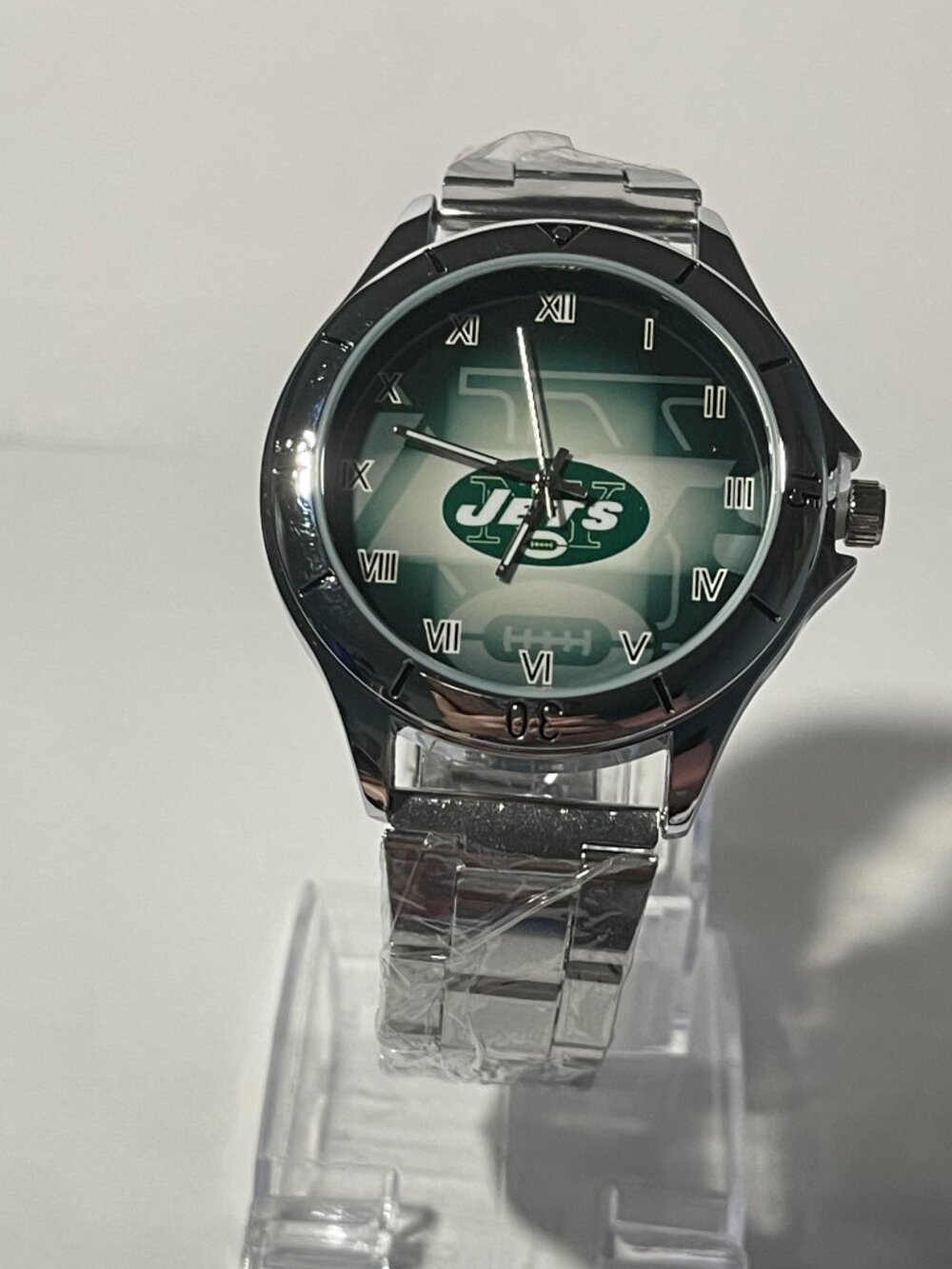 New York Jets NFL Team Logo Men's Stainless-Steel Silver Watch NEW